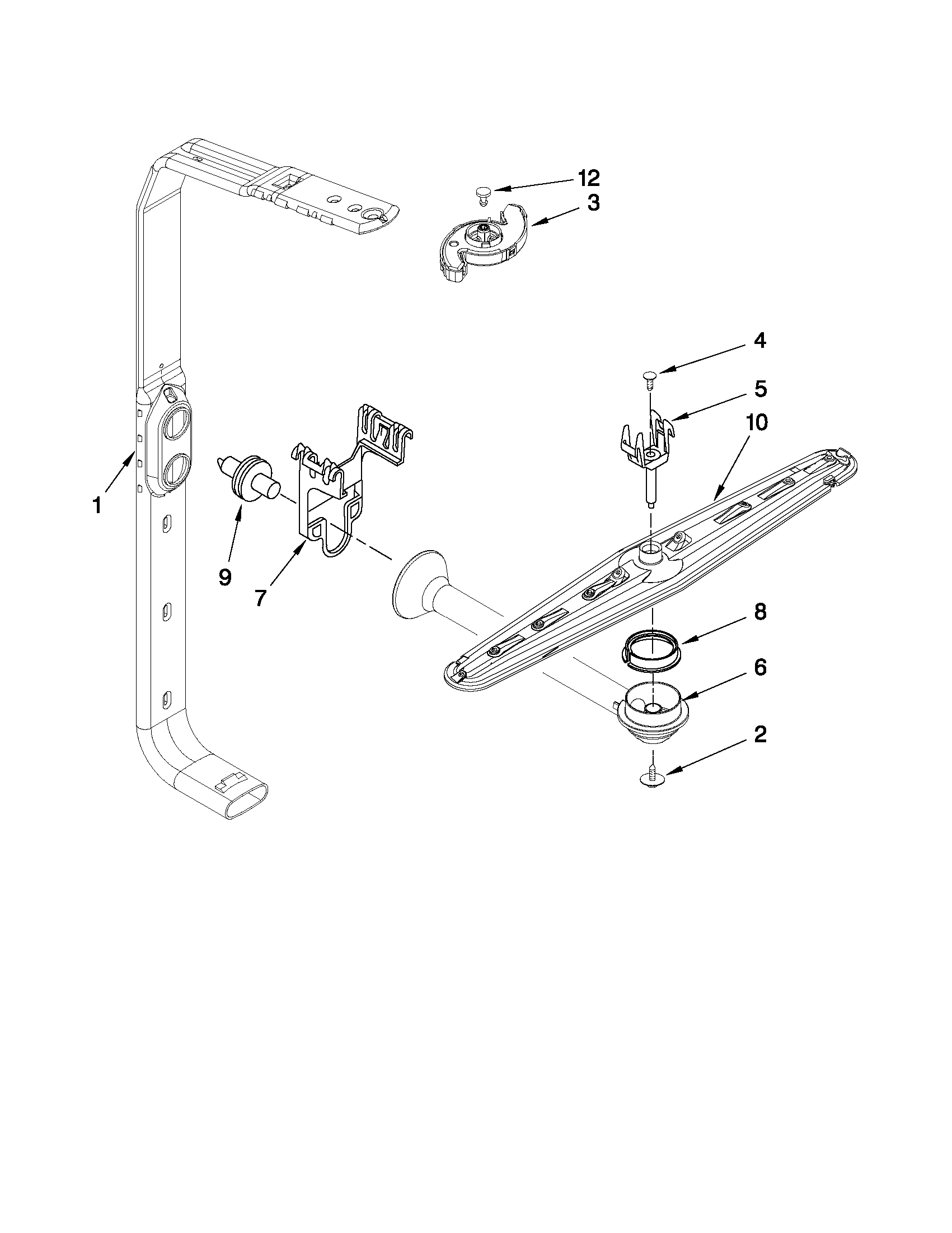Upper wash and rinse parts