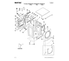 Maytag MHWE400WJ01 top and cabinet parts diagram