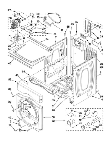 Dryer cabinet parts