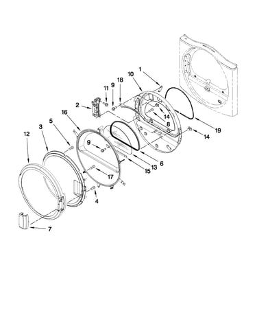 Dryer door parts