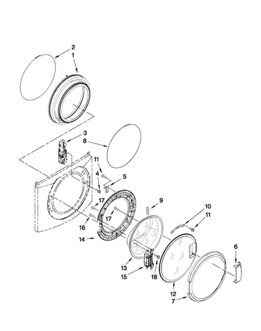 Washer door parts
