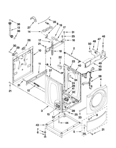 Washer cabinet parts