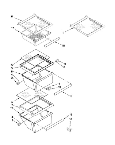 Refrigerator shelf parts