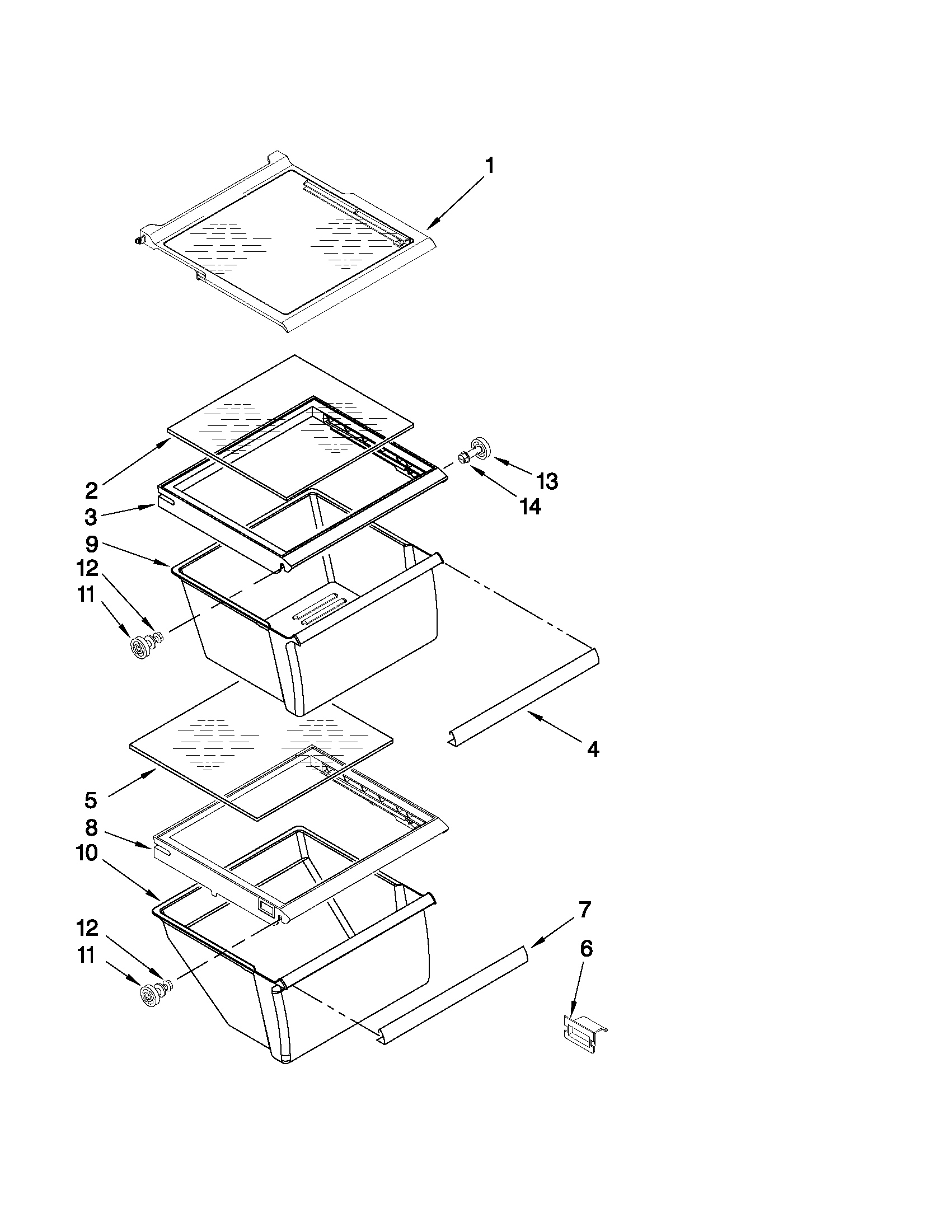 Refrigerator shelf parts