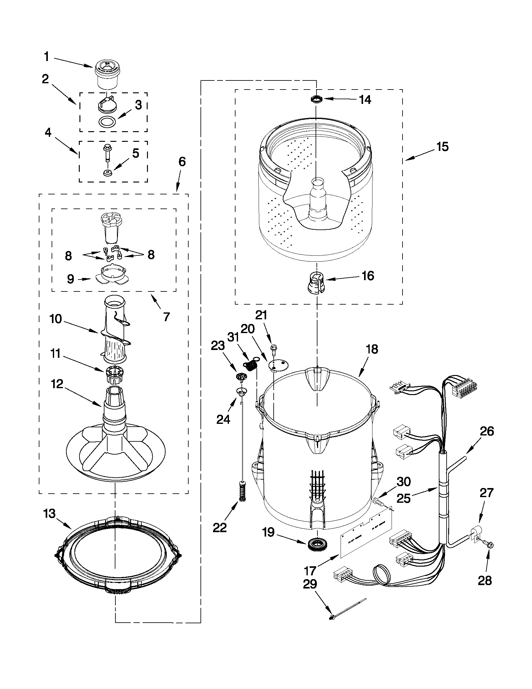 Basket and tub parts