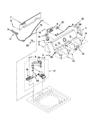 Controls and water inlet parts