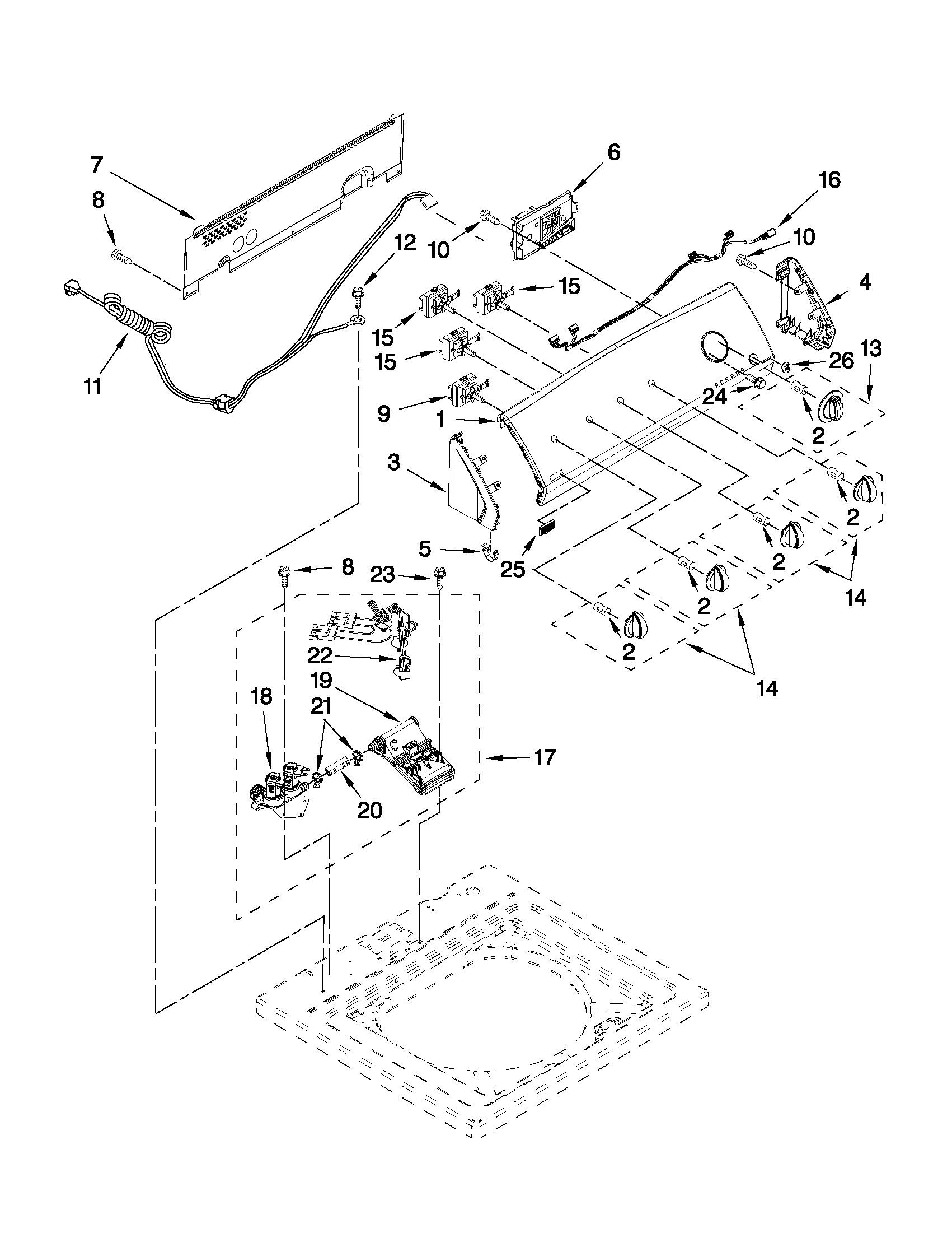 CONSOLE AND WATER INLET PARTS