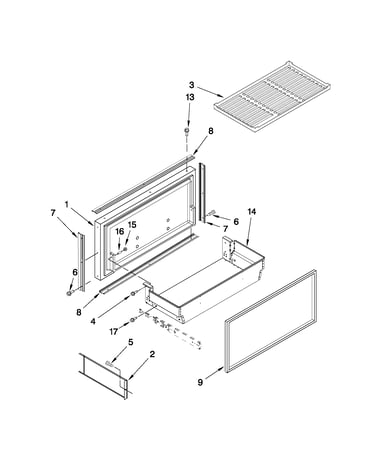 Freezer door and basket parts