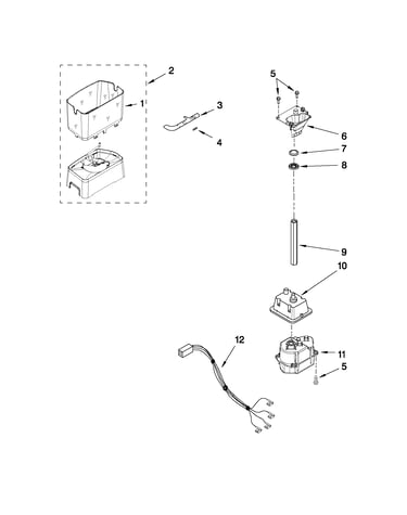 Motor and ice container parts