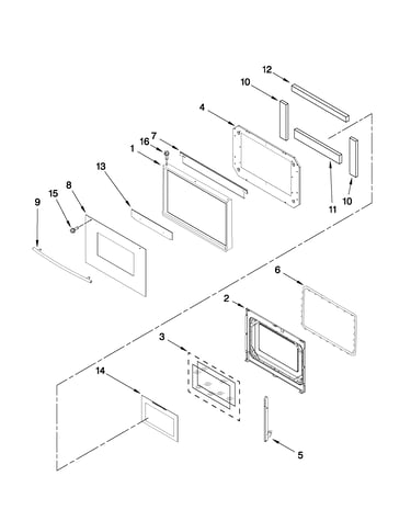 Lower oven door parts