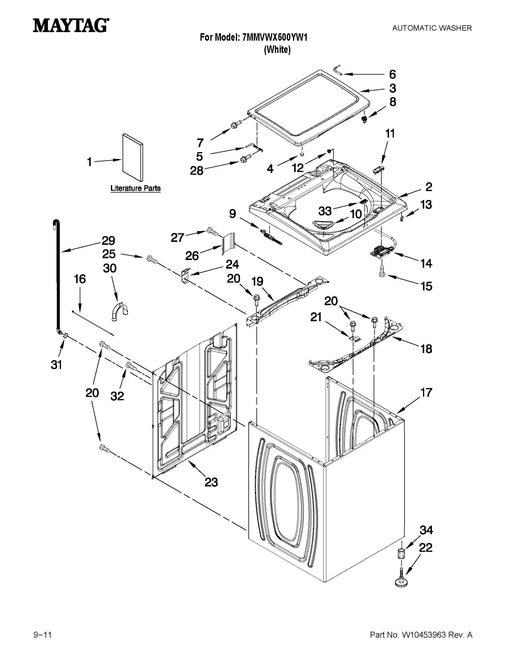 TOP AND CABINET PARTS