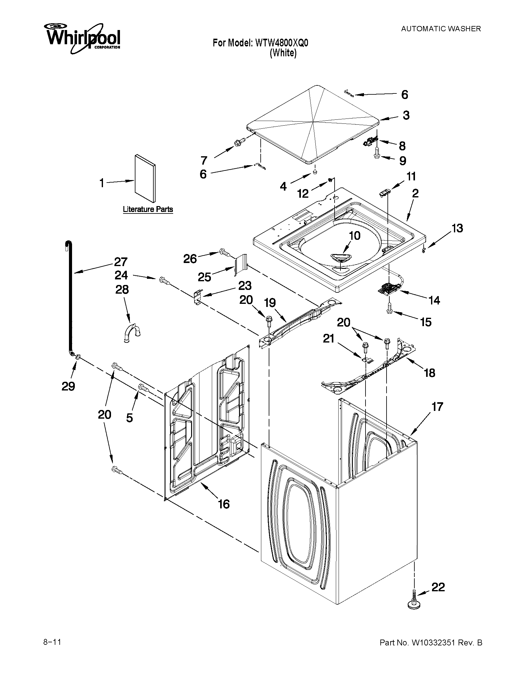 TOP AND CABINET PARTS