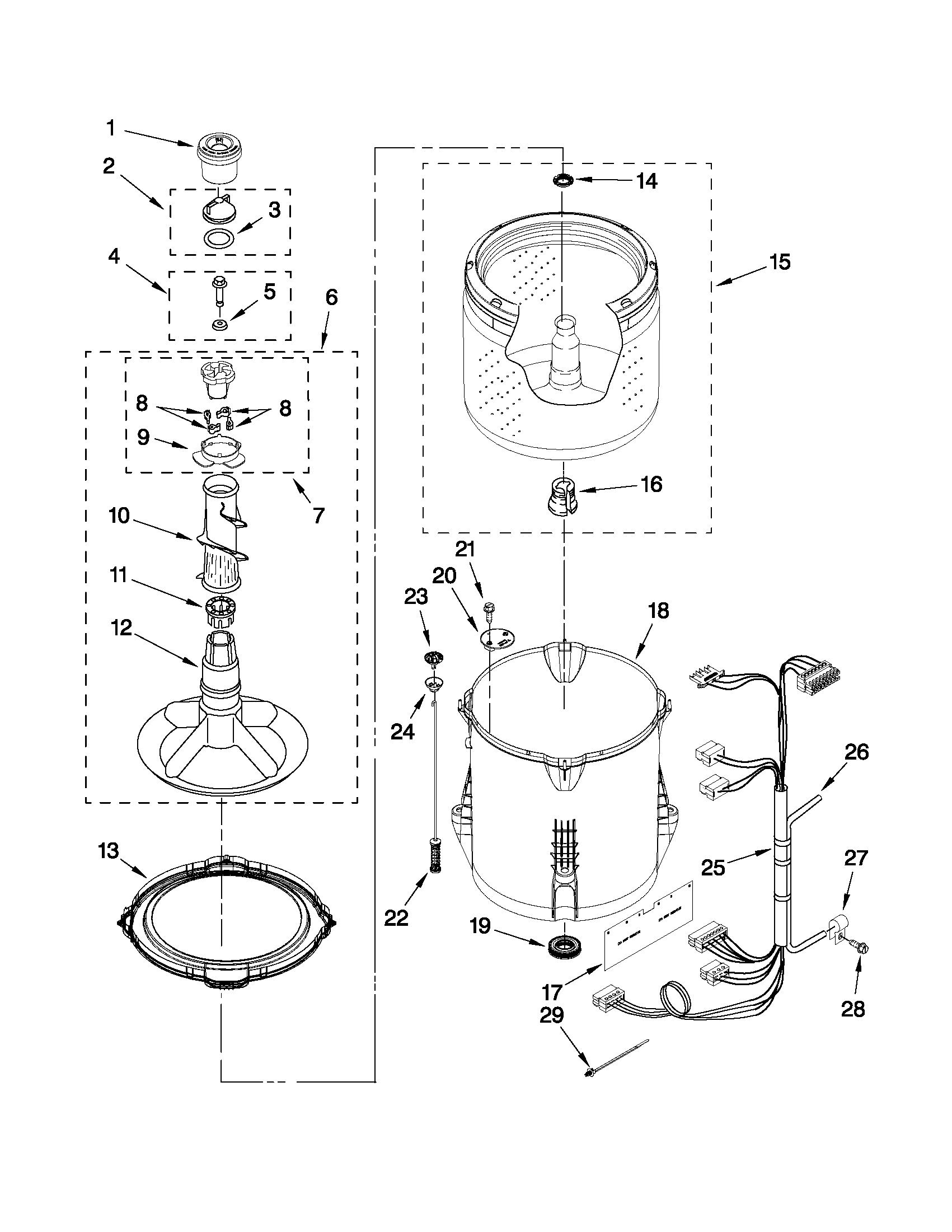 Basket and tub parts