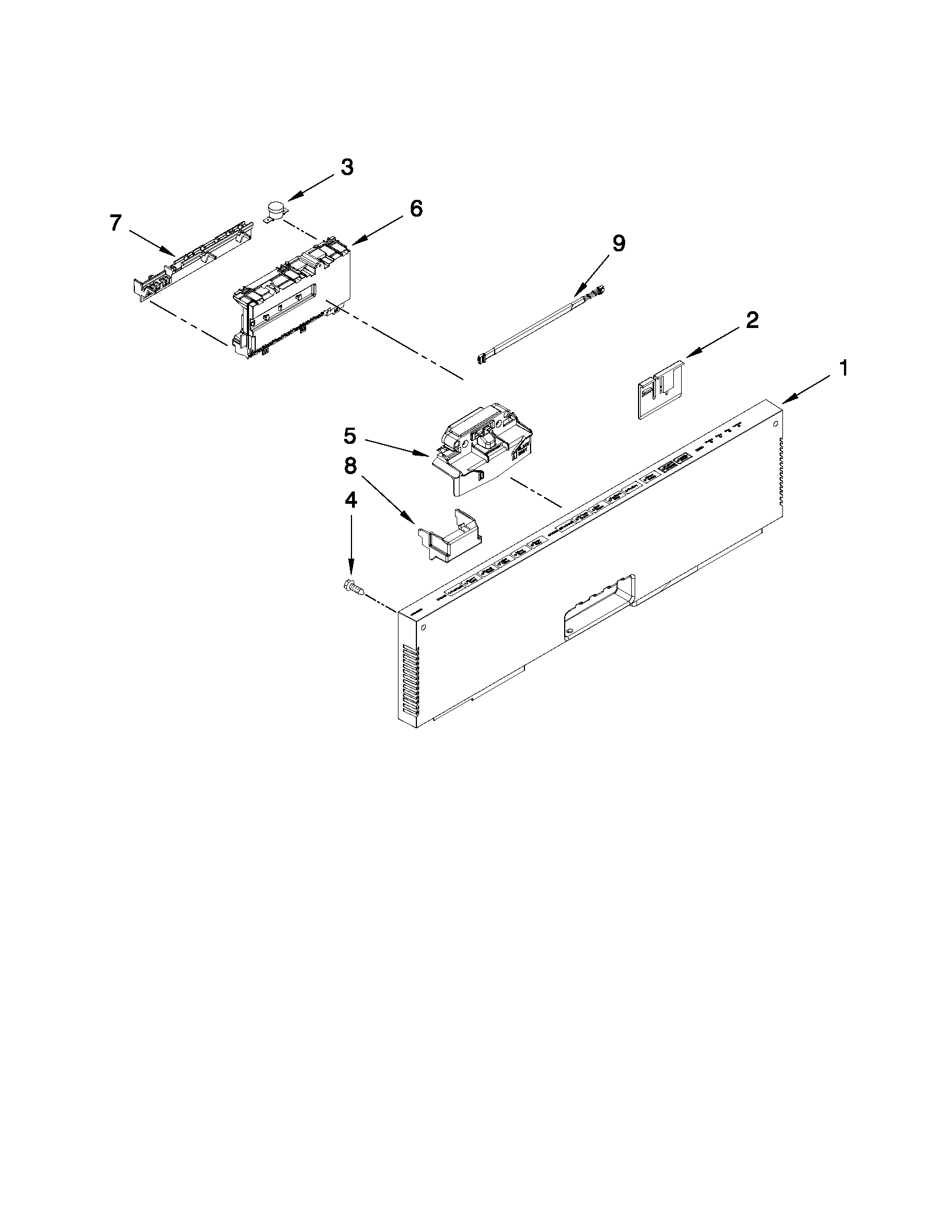 Control panel and latch parts