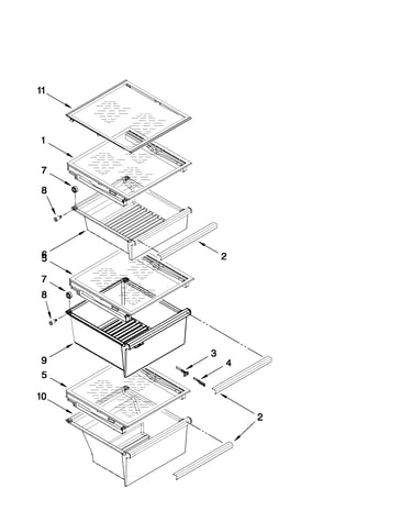 Refrigerator shelf parts