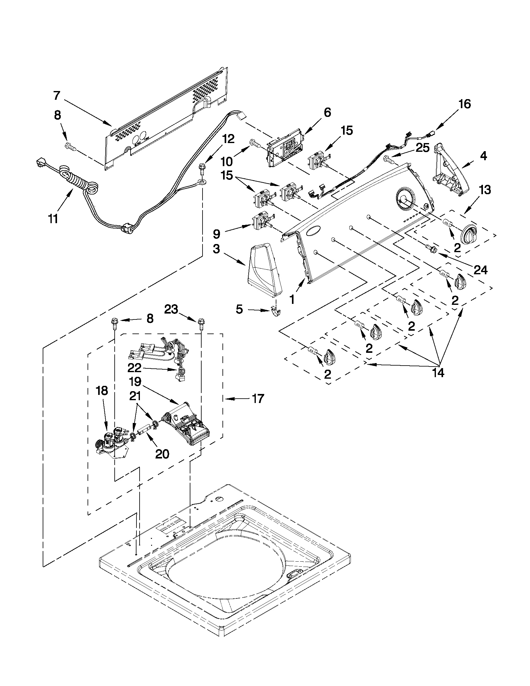 CONSOLE AND WATER INLET PARTS