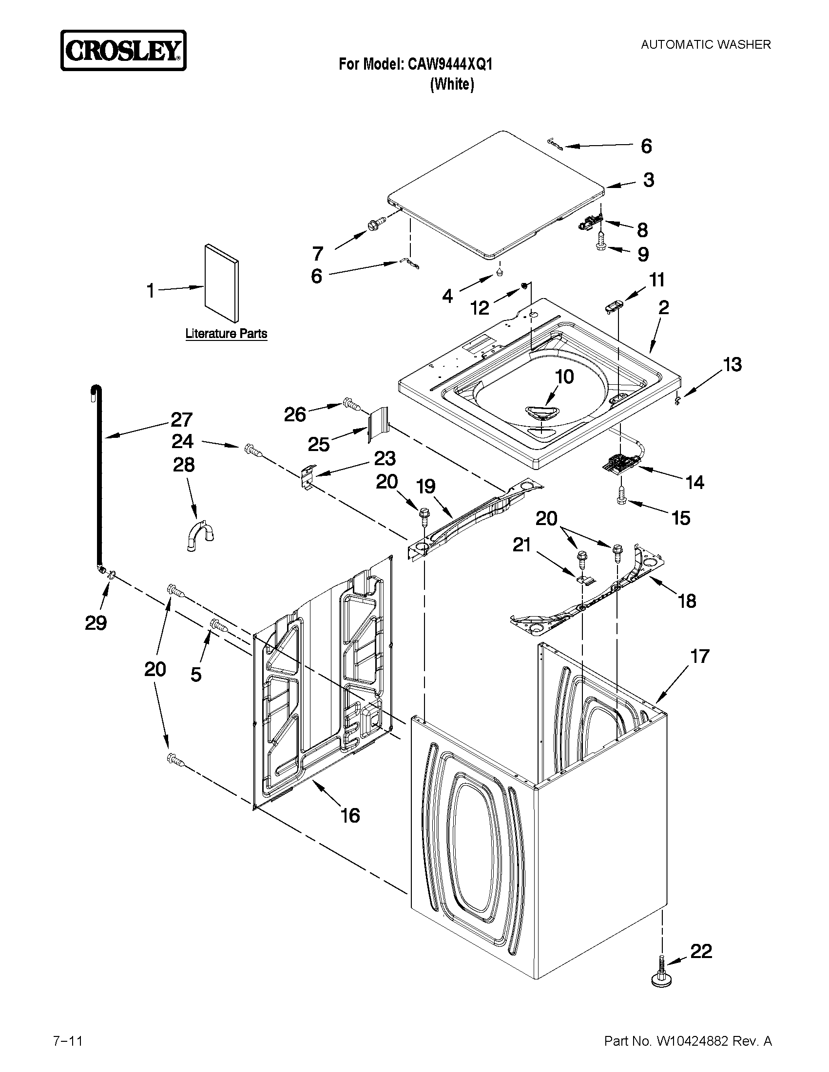 TOP AND CABINET PARTS