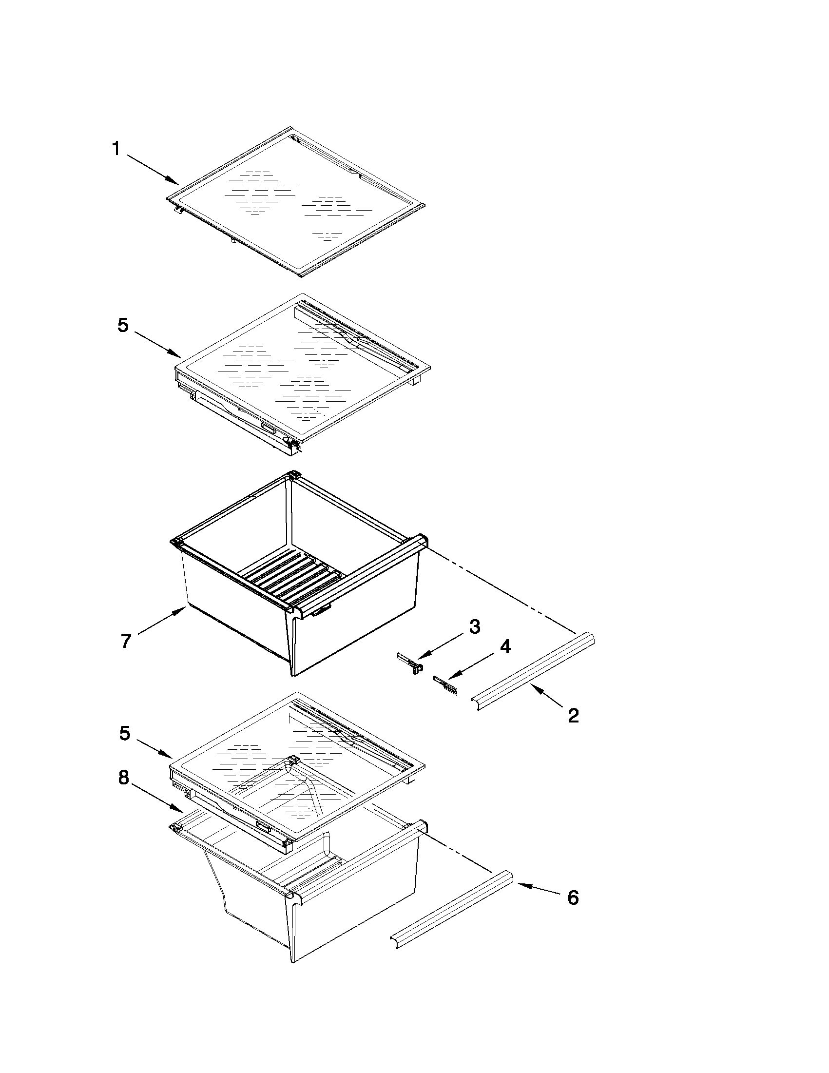 Refrigerator shelf parts