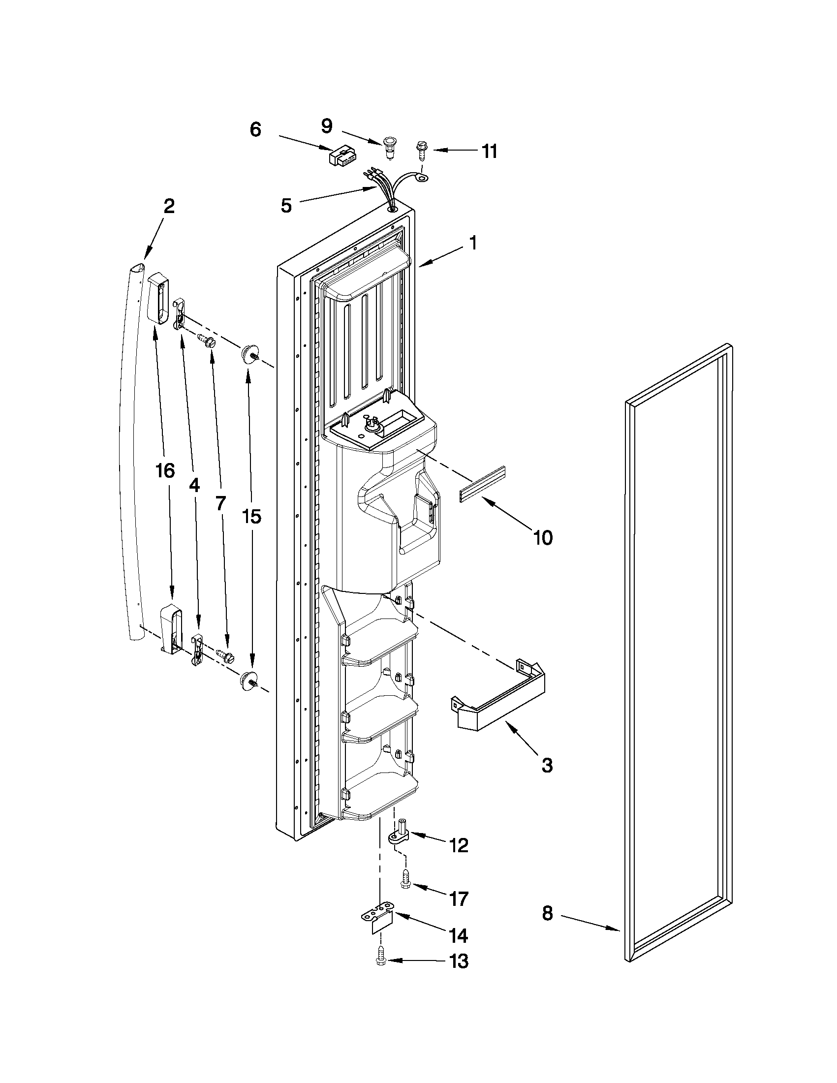 Freezer door parts