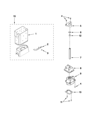 Motor and ice container parts