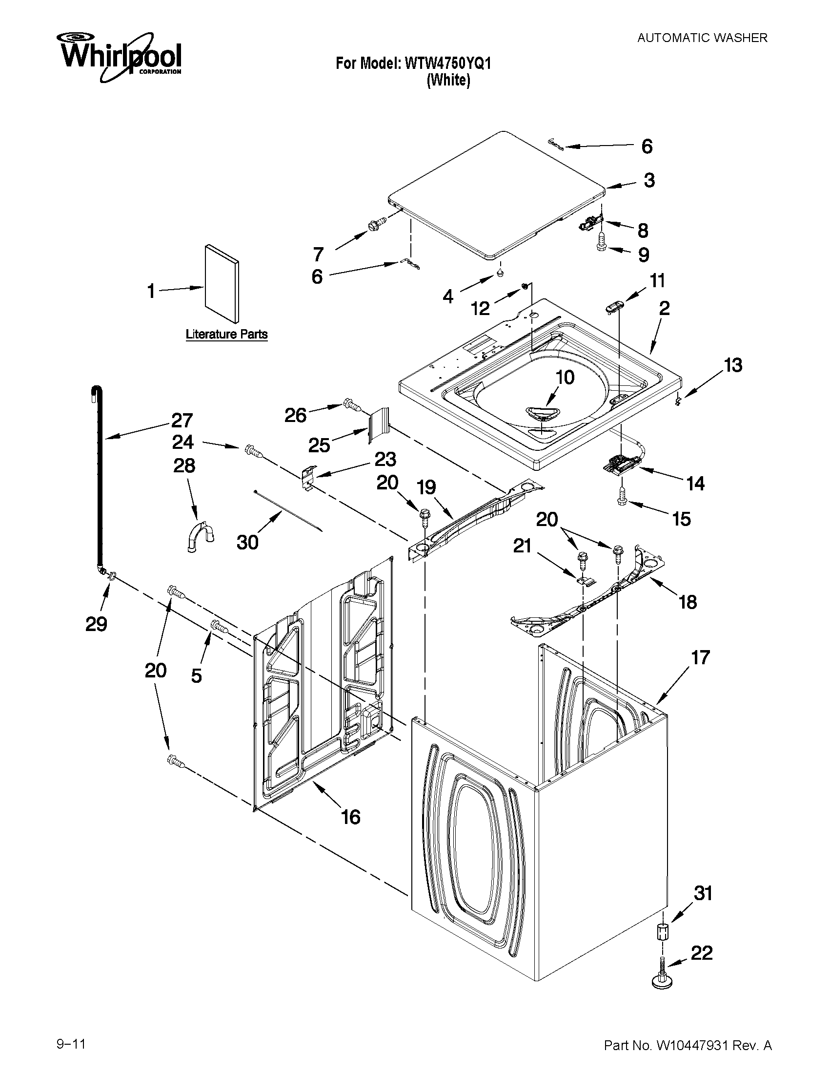 TOP AND CABINET PARTS