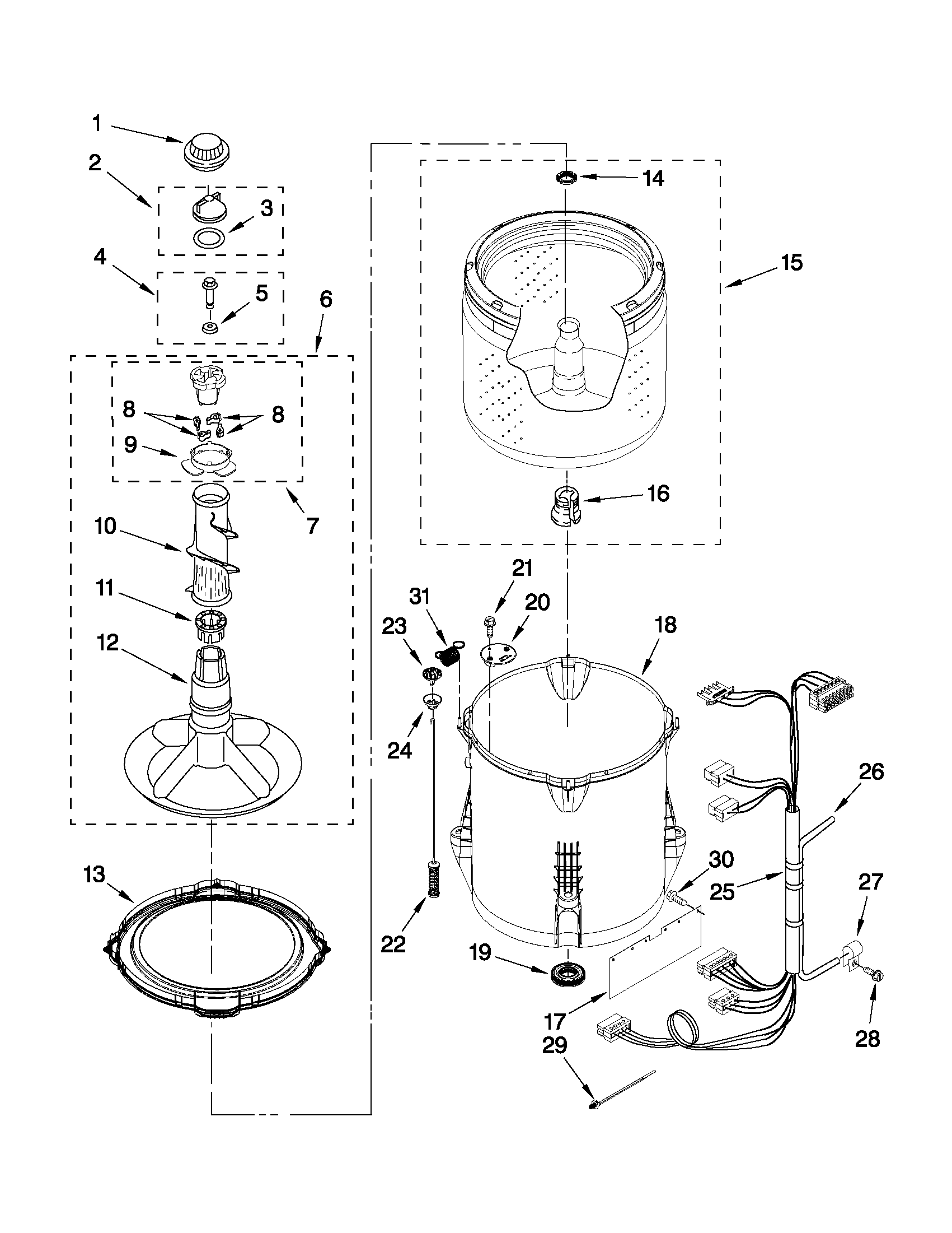 Basket and tub parts