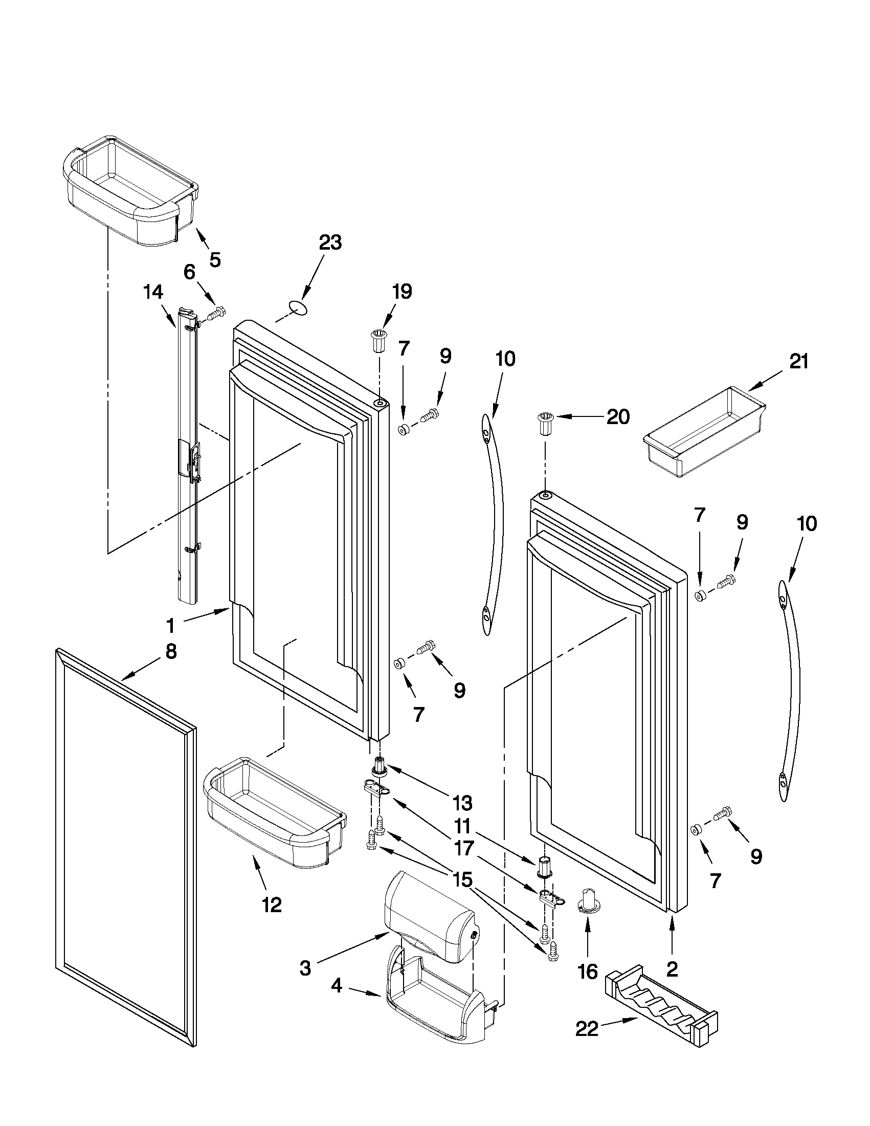 Refrigerator door parts