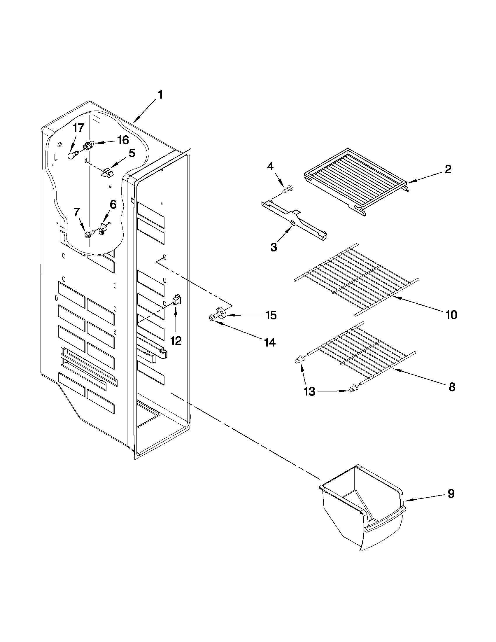 Freezer liner parts