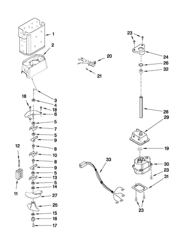 Motor and ice container parts