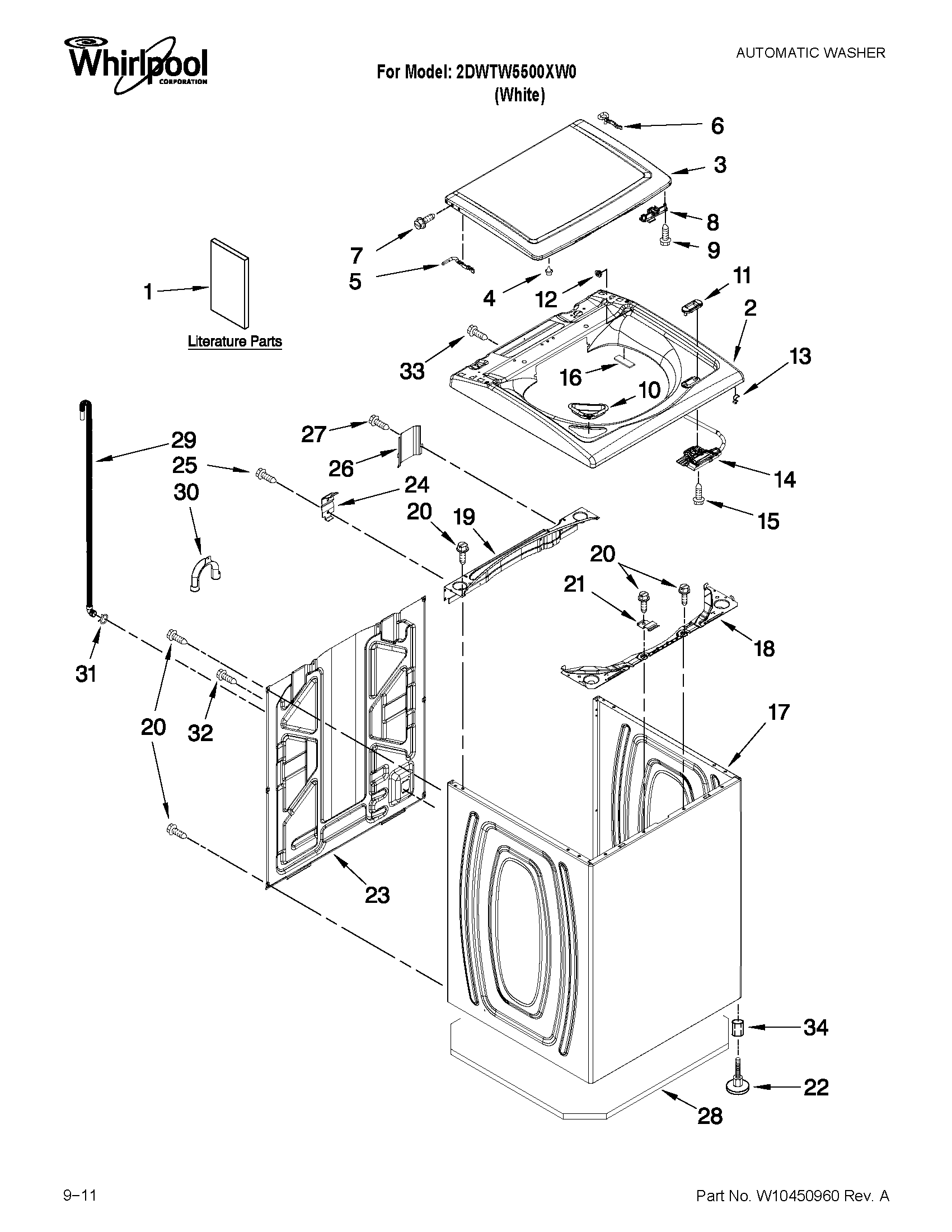 TOP AND CABINET PARTS