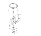 Whirlpool 7MWTW1710YM1 gearcase, motor and pump parts diagram
