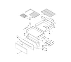 Whirlpool YGFE471LVQ1 drawer and rack parts diagram