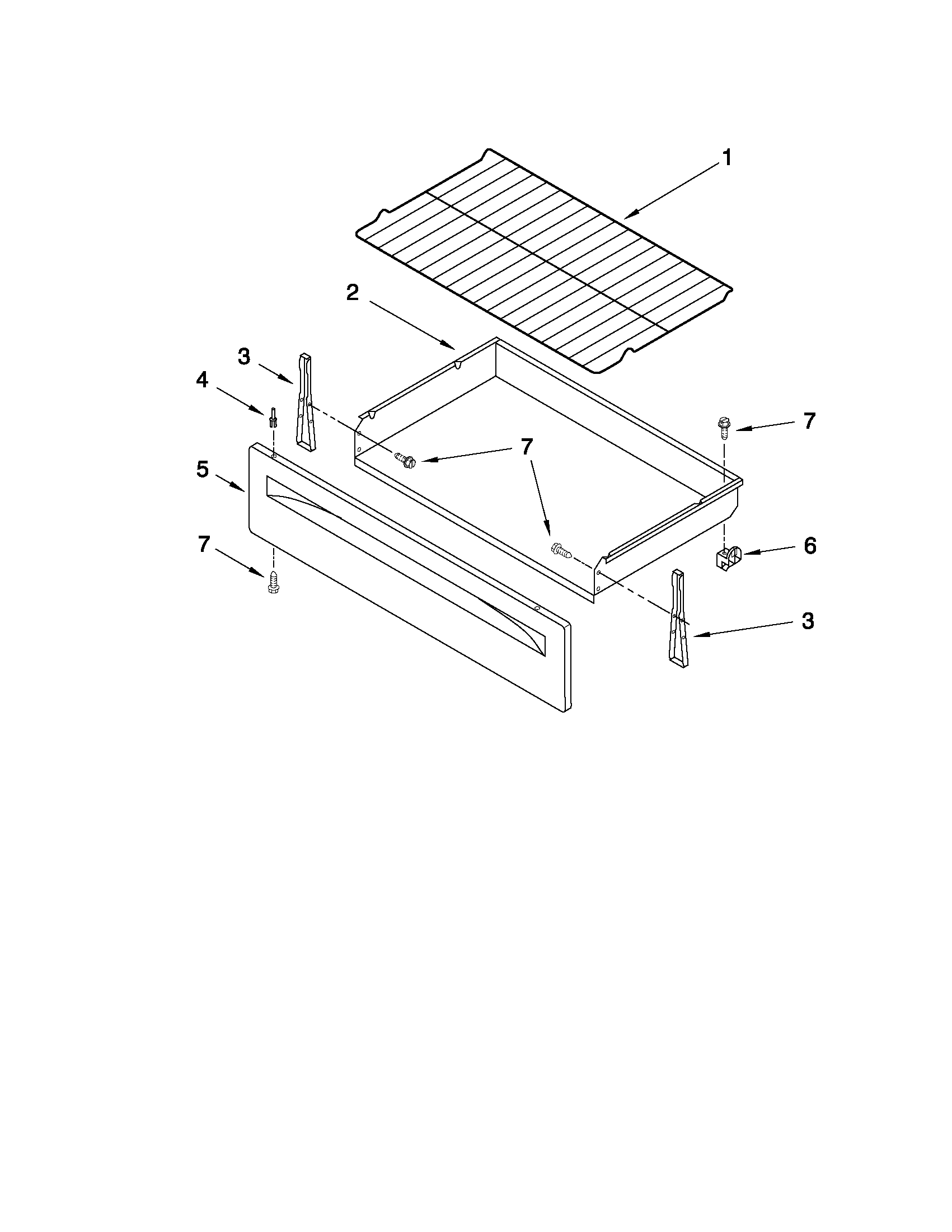 Drawer and rack parts