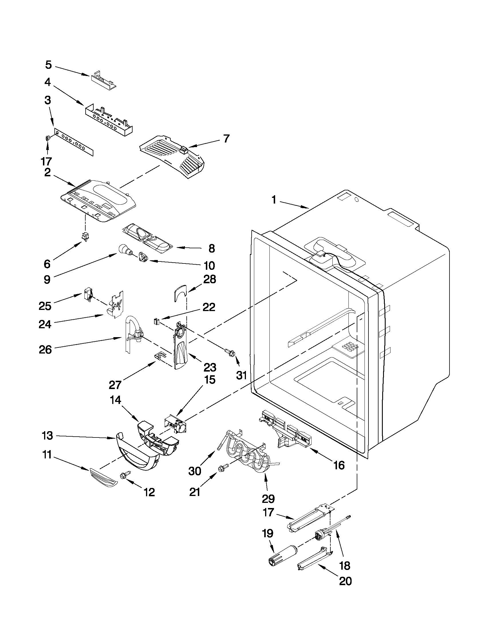 REFRIGERATOR LINER PARTS