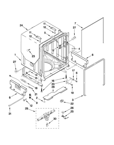 Tub and frame parts