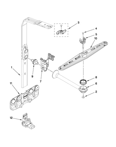 Upper wash and rinse parts