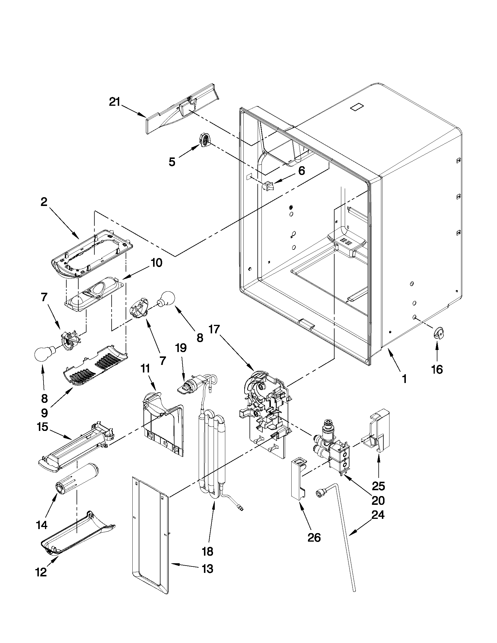 Refrigerator liner parts