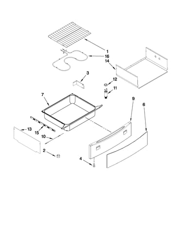 Drawer and rack parts