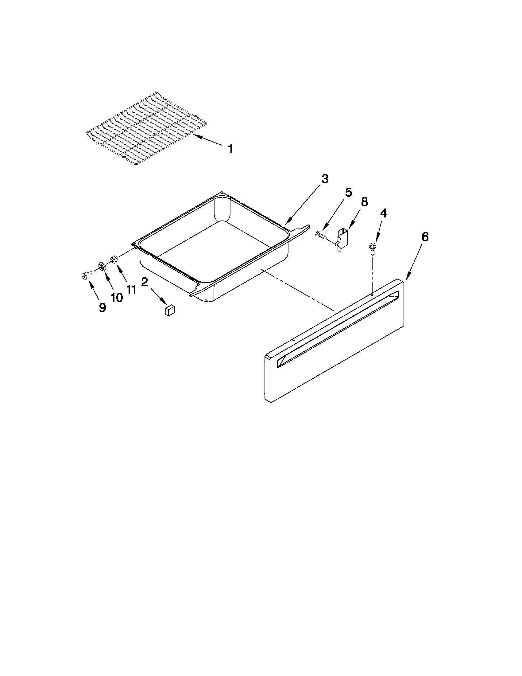 Drawer and rack parts