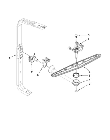Upper wash and rinse parts