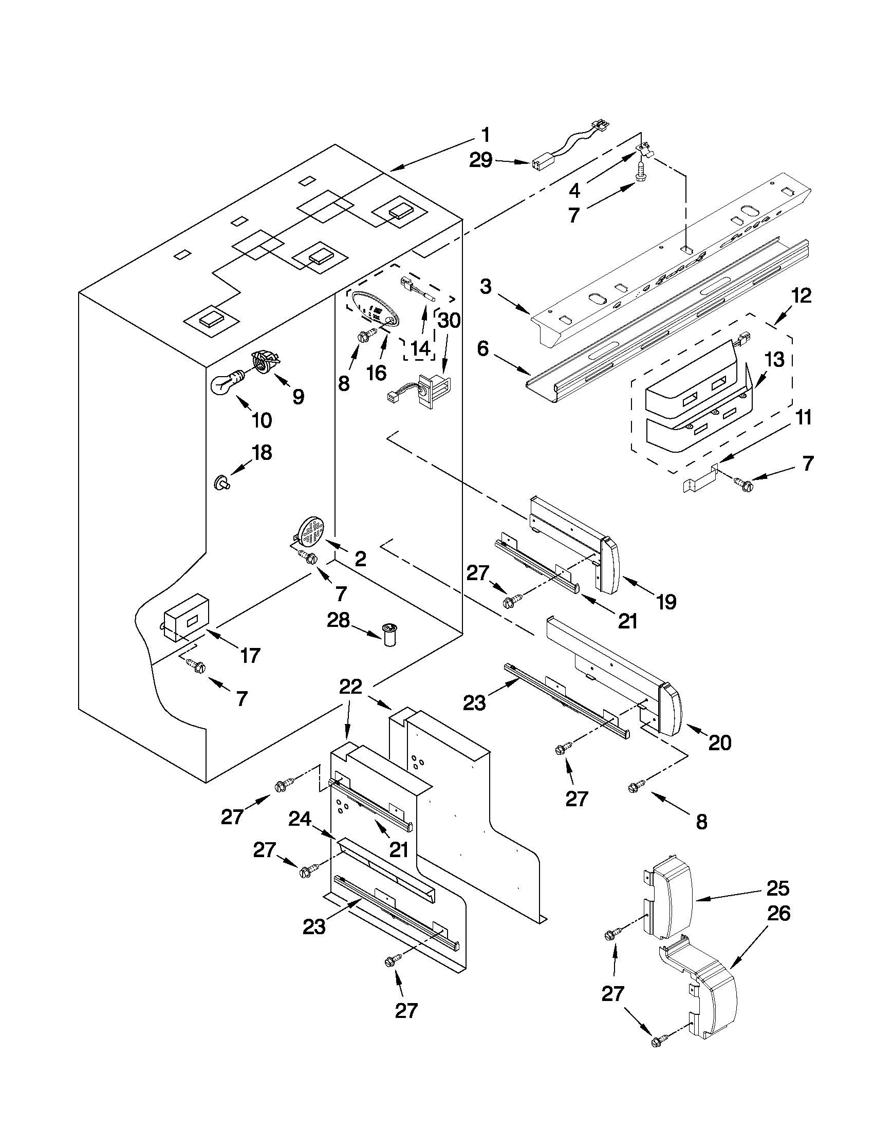 Refrigerator liner parts