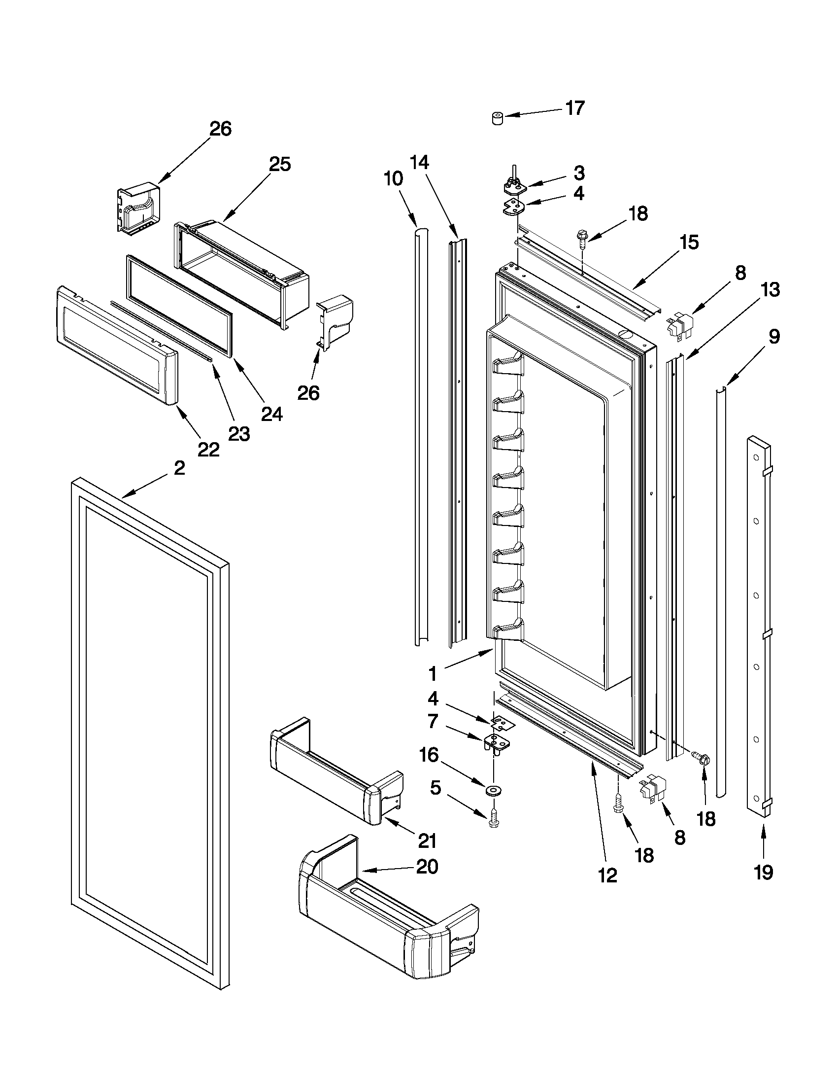 Refrigerator door parts