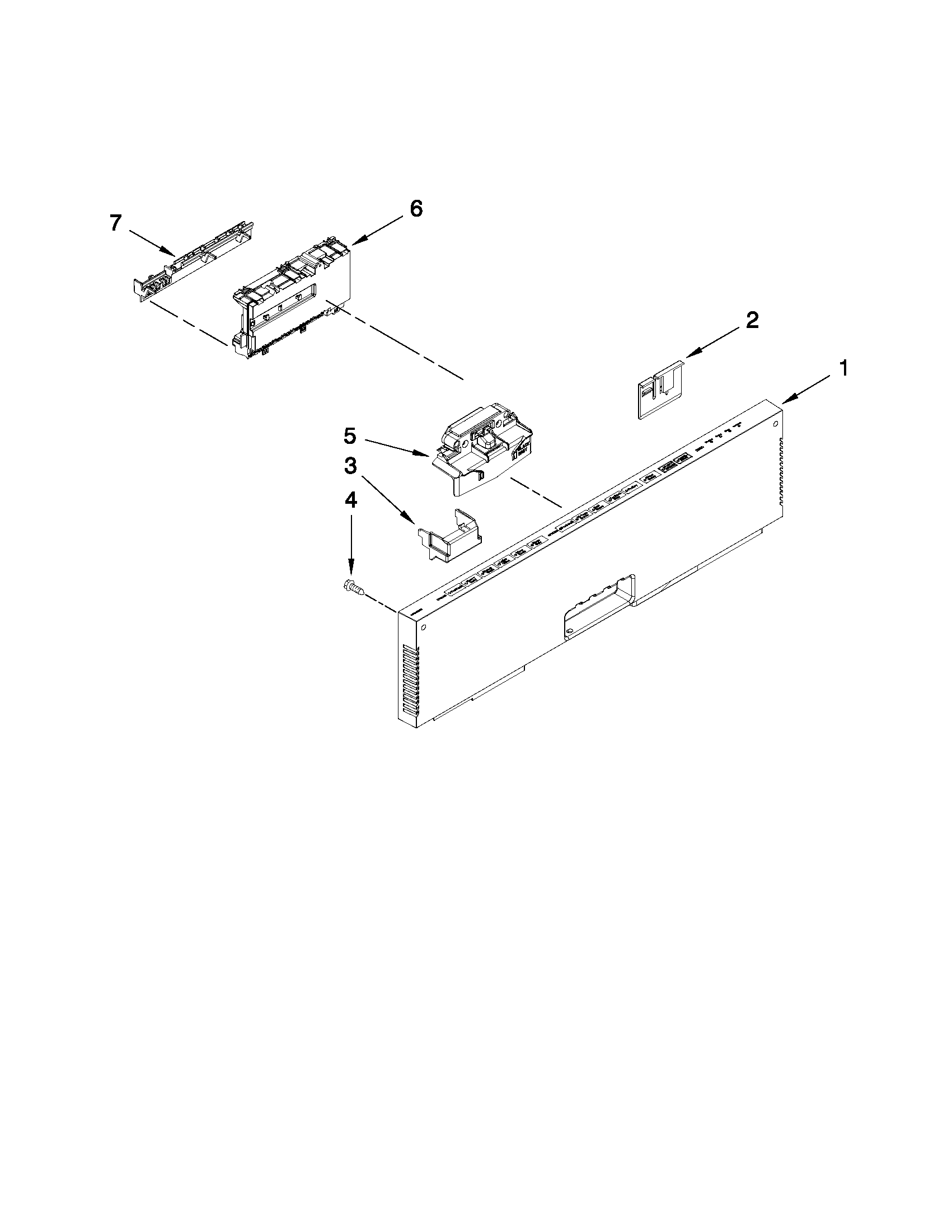 Control panel and latch parts
