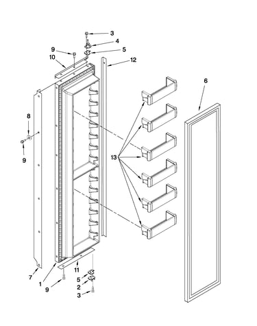 Freezer door parts