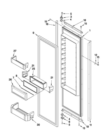 Refrigerator door parts