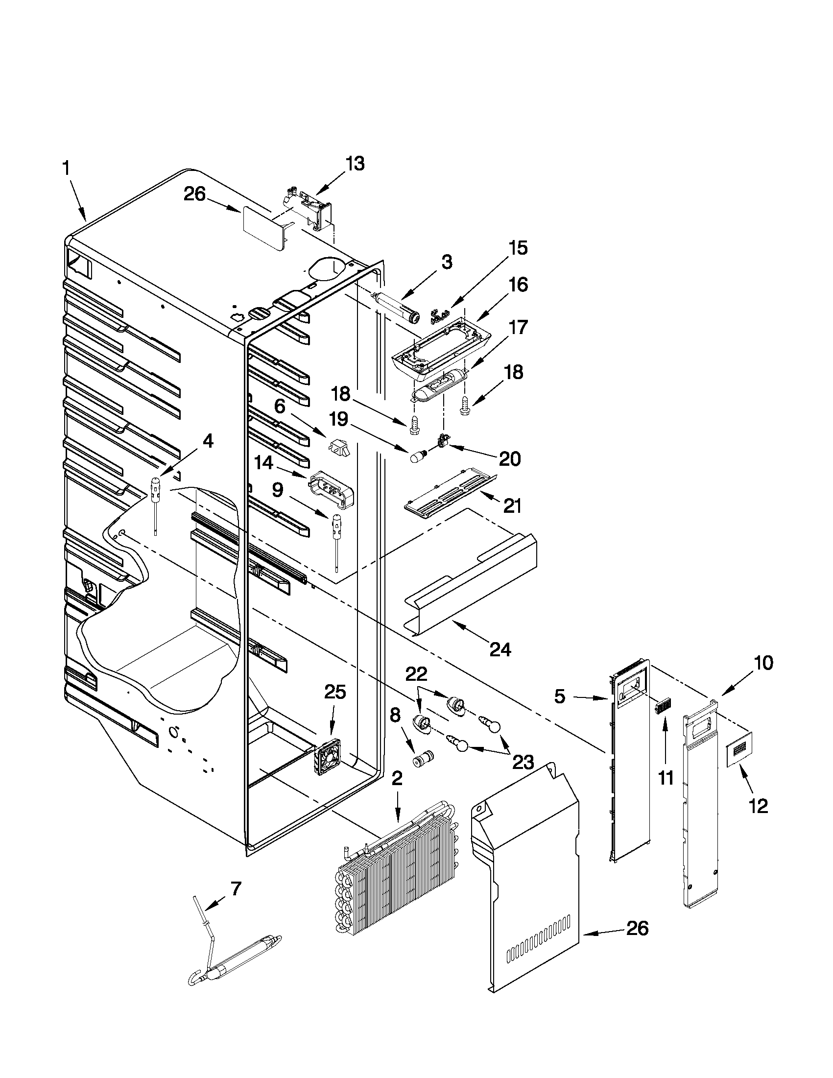 Refrigerator liner parts