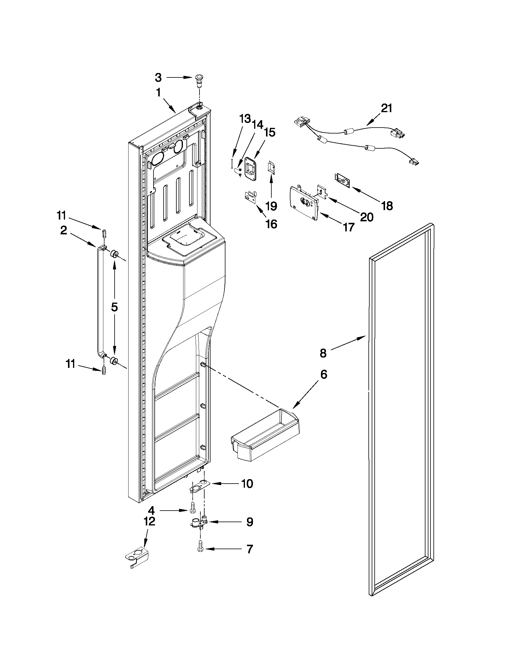 Freezer door parts