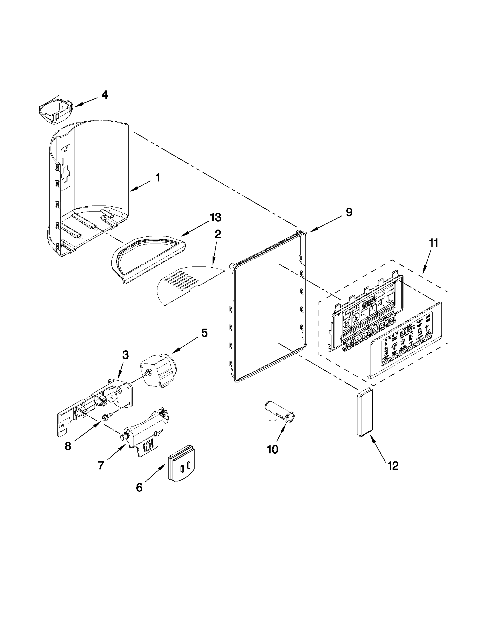 Dispenser front parts