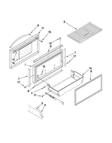 Freezer door and basket parts