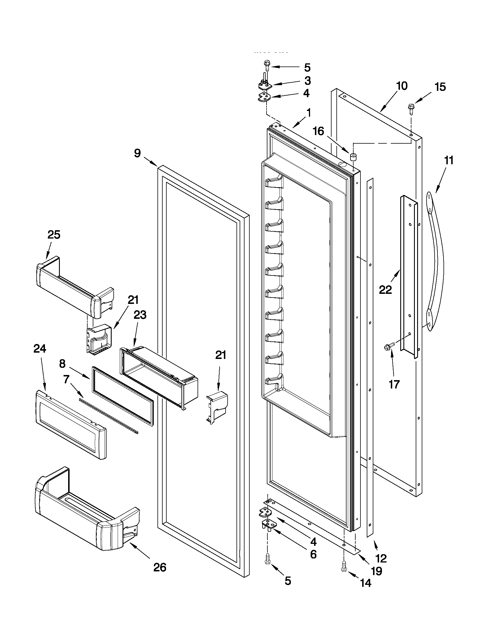 Refrigerator door parts
